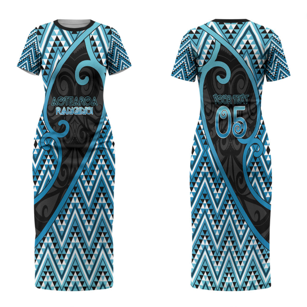 Custom Aotearoa Atua Ranginui Couples Matching Short Sleeve Bodycon Dress and Hawaiian Shirt Maori Sky Father Koru Patterns DT05 - Polynesian Pride