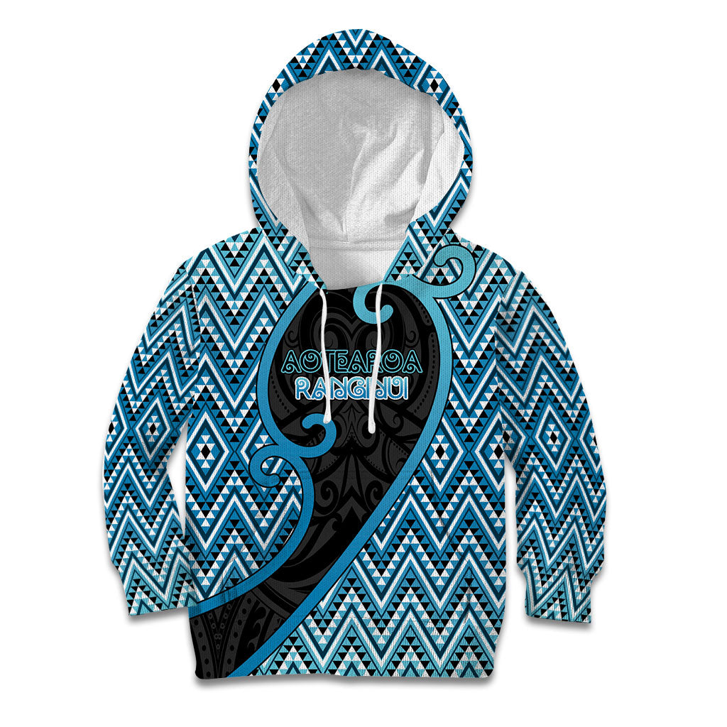 Custom Aotearoa Atua Ranginui Kid Hoodie Maori Sky Father Koru Patterns