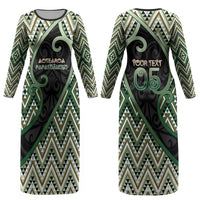 Custom Aotearoa Atua Papatuanuku Couples Matching Long Sleeve Bodycon Dress and Hawaiian Shirt Earth Mother Father Koru Patterns DT05 - Polynesian Pride