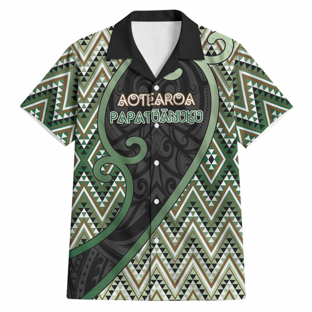 Custom Aotearoa Atua Papatuanuku Hawaiian Shirt Earth Mother Father Koru Patterns DT05 Green - Polynesian Pride
