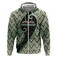 Custom Aotearoa Atua Papatuanuku Hoodie Earth Mother Father Koru Patterns DT05 Zip Hoodie Green - Polynesian Pride