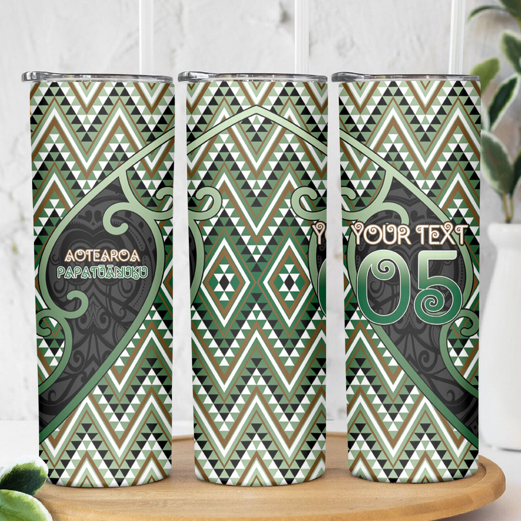 Custom Aotearoa Atua Papatuanuku Skinny Tumbler Earth Mother Father Koru Patterns