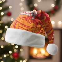 French Polynesia Christmas Santa Hat Seashell Xmas Tree Tribal Waves - Polynesian Pride