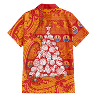 French Polynesia Christmas Family Matching Long Sleeve Bodycon Dress and Hawaiian Shirt Seashell Xmas Tree Tribal Waves DT05 - Polynesian Pride