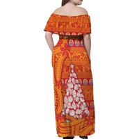 French Polynesia Christmas Family Matching Off Shoulder Maxi Dress and Hawaiian Shirt Seashell Xmas Tree Tribal Waves DT05 - Polynesian Pride
