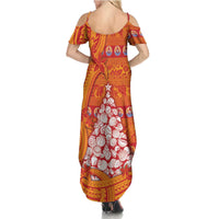 French Polynesia Christmas Family Matching Summer Maxi Dress and Hawaiian Shirt Seashell Xmas Tree Tribal Waves DT05 - Polynesian Pride