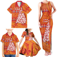 French Polynesia Christmas Family Matching Tank Maxi Dress and Hawaiian Shirt Seashell Xmas Tree Tribal Waves DT05 - Polynesian Pride