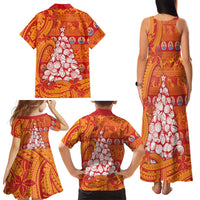French Polynesia Christmas Family Matching Tank Maxi Dress and Hawaiian Shirt Seashell Xmas Tree Tribal Waves DT05 - Polynesian Pride