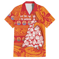 French Polynesia Christmas Hawaiian Shirt Seashell Xmas Tree Tribal Waves - Polynesian Pride