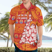 French Polynesia Christmas Hawaiian Shirt Seashell Xmas Tree Tribal Waves - Polynesian Pride