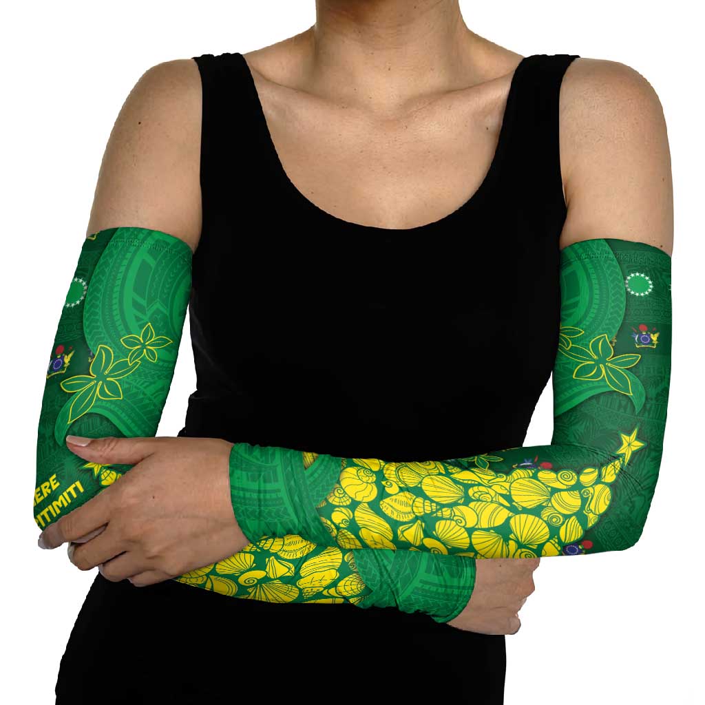 Cook Islands Christmas Arm Sleeves Seashell Xmas Tree Tribal Waves - Polynesian Pride