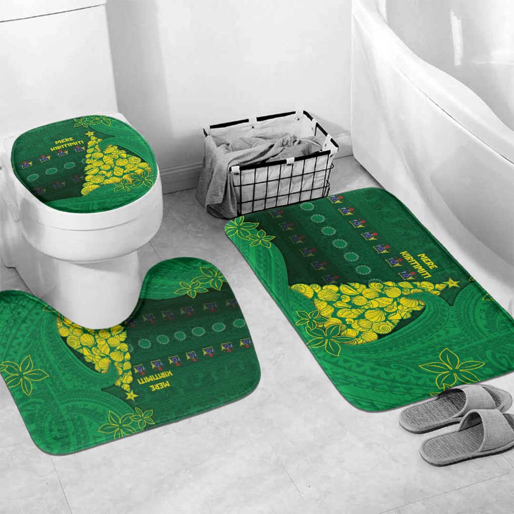 Cook Islands Christmas Bathroom Set Seashell Xmas Tree Tribal Waves - Polynesian Pride