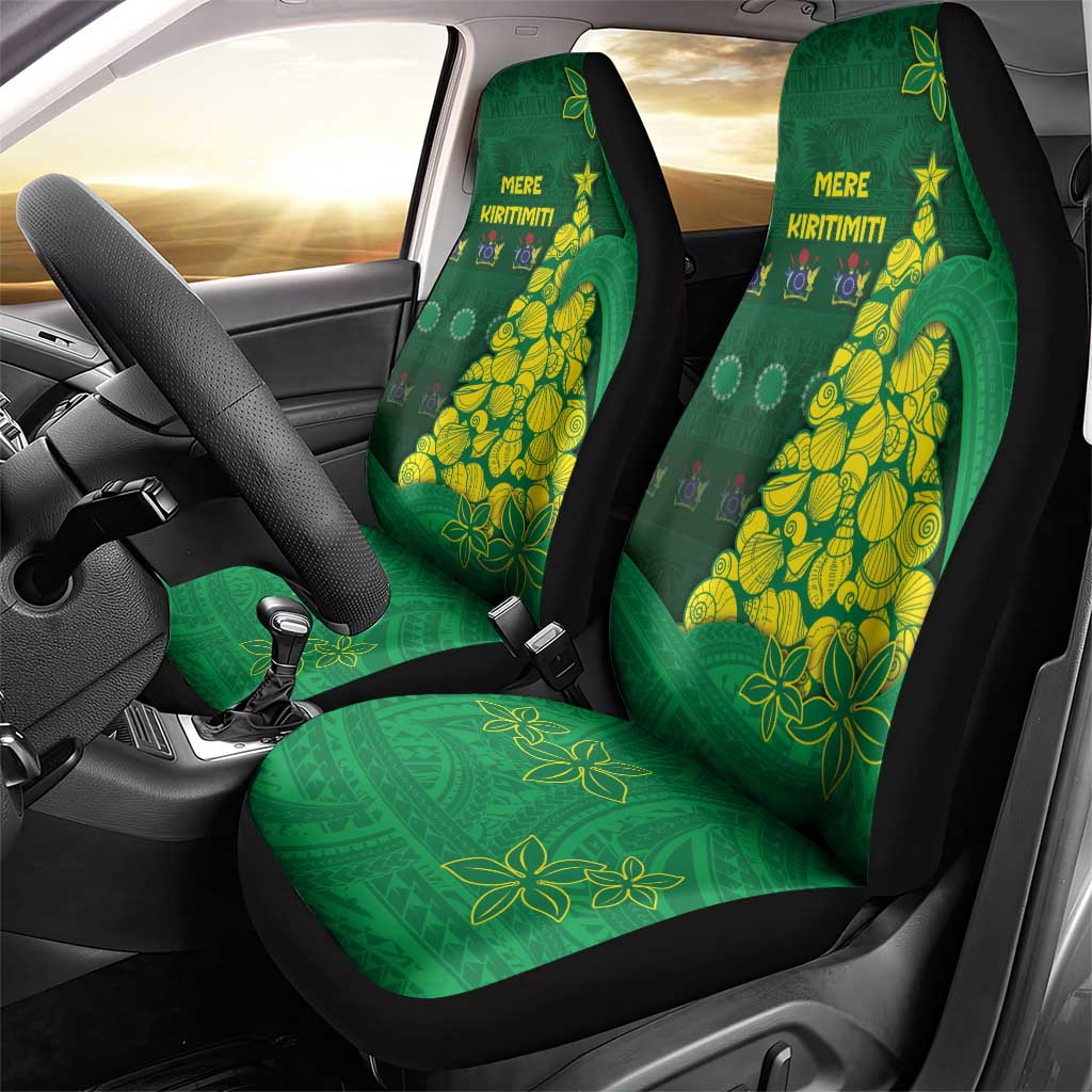Cook Islands Christmas Car Seat Cover Seashell Xmas Tree Tribal Waves - Polynesian Pride