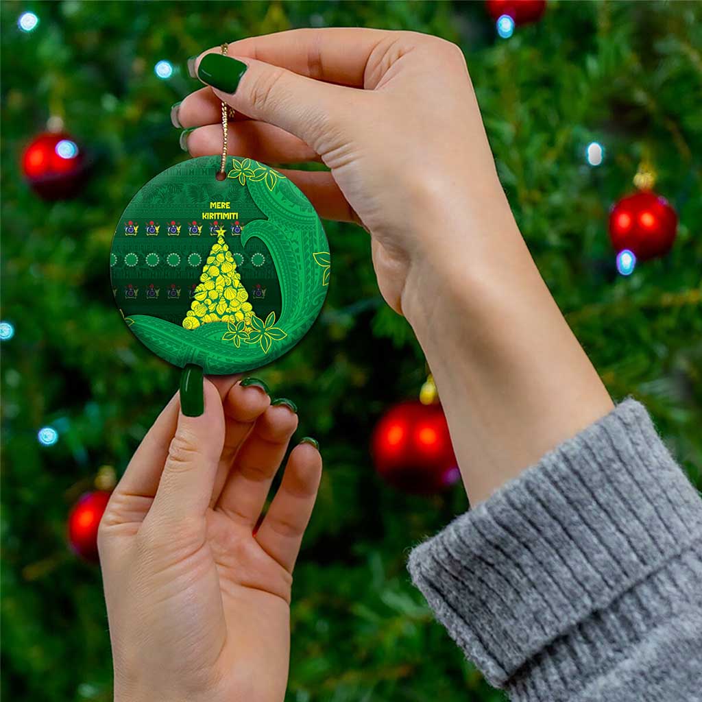 Cook Islands Christmas Ceramic Ornament Seashell Xmas Tree Tribal Waves - Polynesian Pride