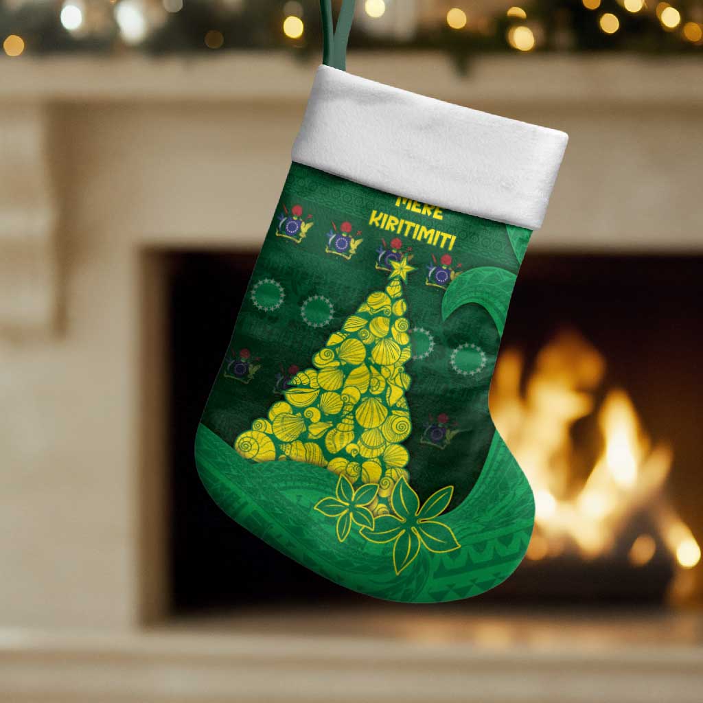 Cook Islands Christmas Stocking Seashell Xmas Tree Tribal Waves - Polynesian Pride