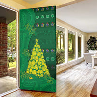 Cook Islands Christmas Door Cover Seashell Xmas Tree Tribal Waves DT05 - Polynesian Pride