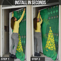 Cook Islands Christmas Door Cover Seashell Xmas Tree Tribal Waves DT05 - Polynesian Pride