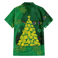 Cook Islands Christmas Family Matching Long Sleeve Bodycon Dress and Hawaiian Shirt Seashell Xmas Tree Tribal Waves DT05 - Polynesian Pride