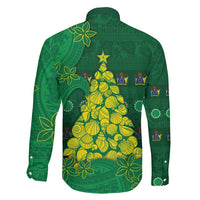 Cook Islands Christmas Family Matching Off Shoulder Short Dress and Hawaiian Shirt Seashell Xmas Tree Tribal Waves DT05 - Polynesian Pride
