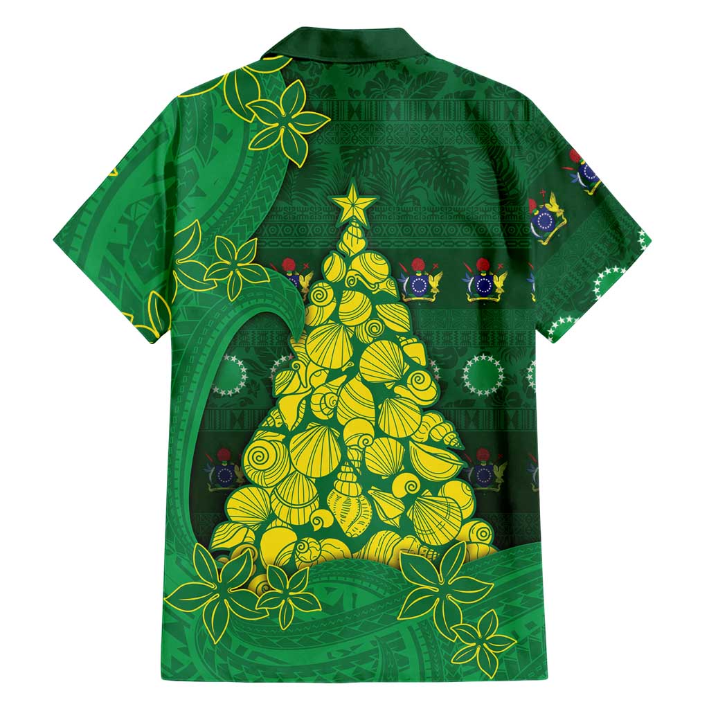 Cook Islands Christmas Family Matching Summer Maxi Dress and Hawaiian Shirt Seashell Xmas Tree Tribal Waves DT05 - Polynesian Pride