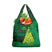 Cook Islands Christmas Grocery Bag Seashell Xmas Tree Tribal Waves DT05 1-pack One Size Green - Polynesian Pride