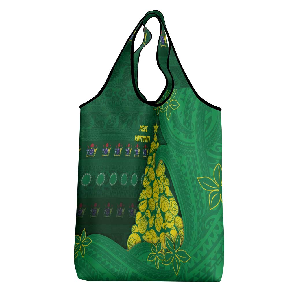 Cook Islands Christmas Grocery Bag Seashell Xmas Tree Tribal Waves DT05 - Polynesian Pride