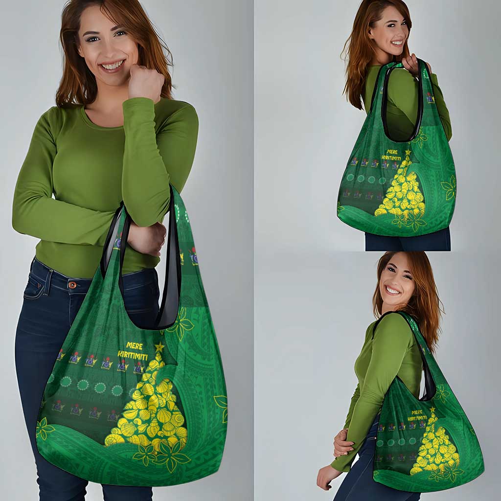 Cook Islands Christmas Grocery Bag Seashell Xmas Tree Tribal Waves DT05 - Polynesian Pride