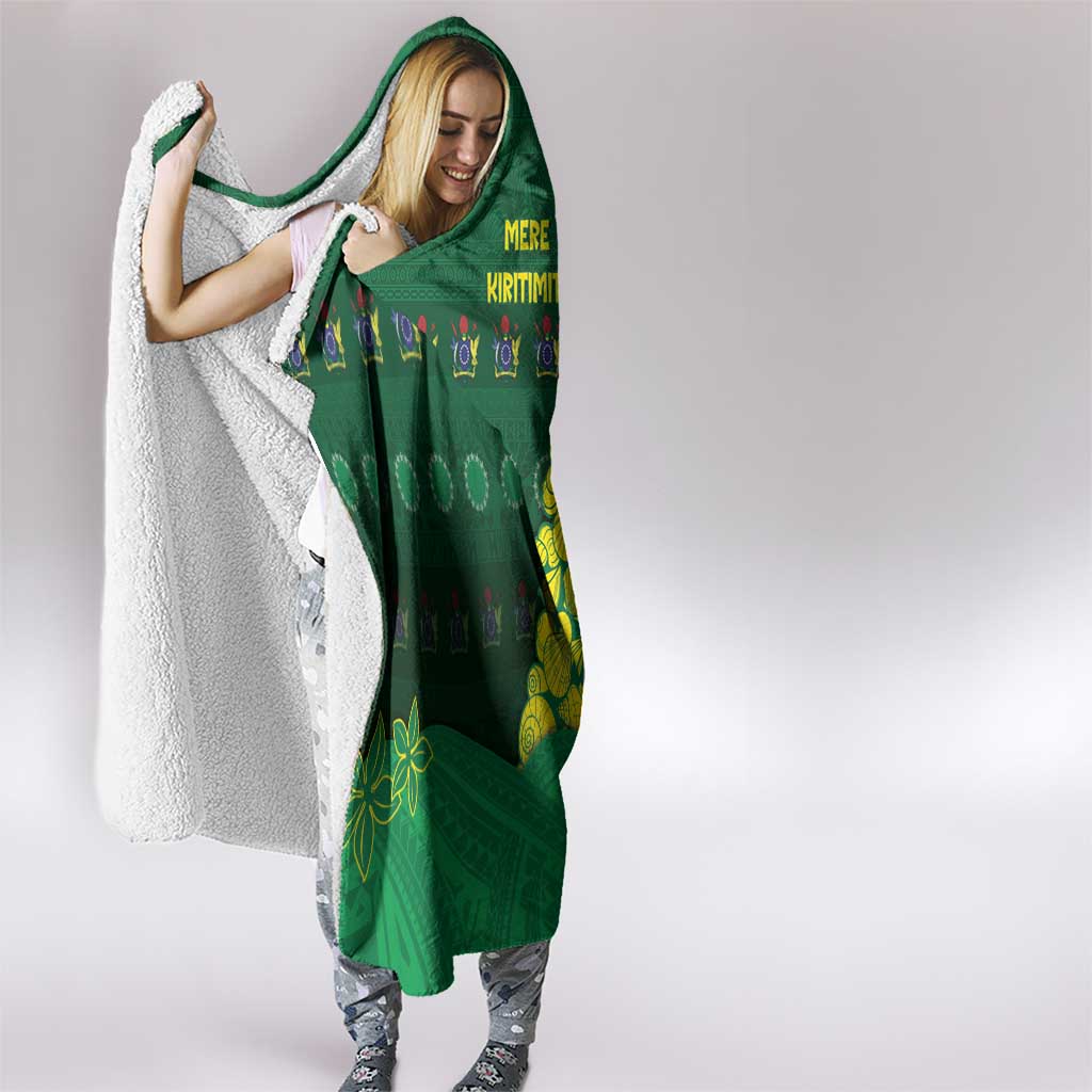Cook Islands Christmas Hooded Blanket Seashell Xmas Tree Tribal Waves - Polynesian Pride