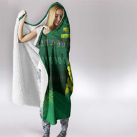 Cook Islands Christmas Hooded Blanket Seashell Xmas Tree Tribal Waves - Polynesian Pride