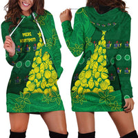 Cook Islands Christmas Hoodie Dress Seashell Xmas Tree Tribal Waves DT05 - Polynesian Pride