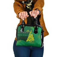 Cook Islands Christmas Shoulder Handbag Seashell Xmas Tree Tribal Waves - Polynesian Pride