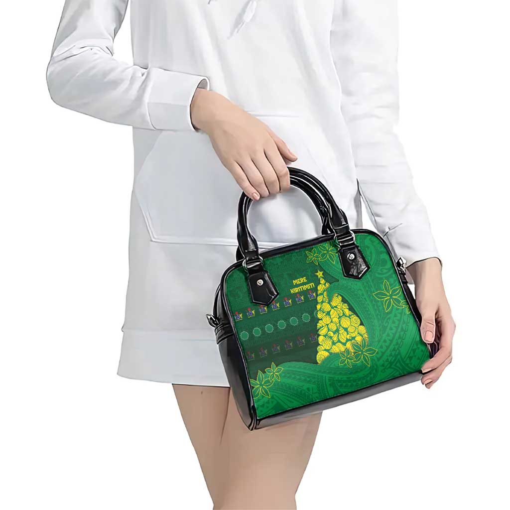Cook Islands Christmas Shoulder Handbag Seashell Xmas Tree Tribal Waves - Polynesian Pride