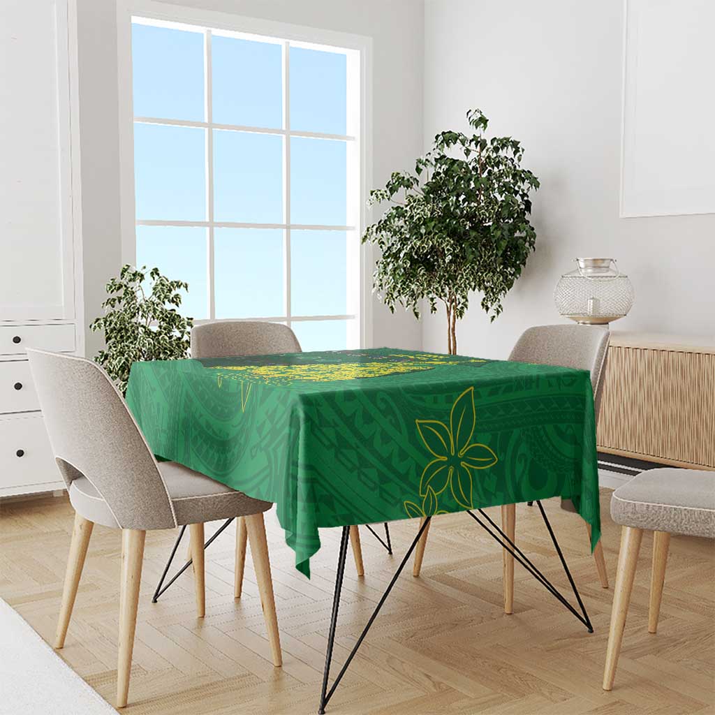 Cook Islands Christmas Tablecloth Seashell Xmas Tree Tribal Waves - Polynesian Pride