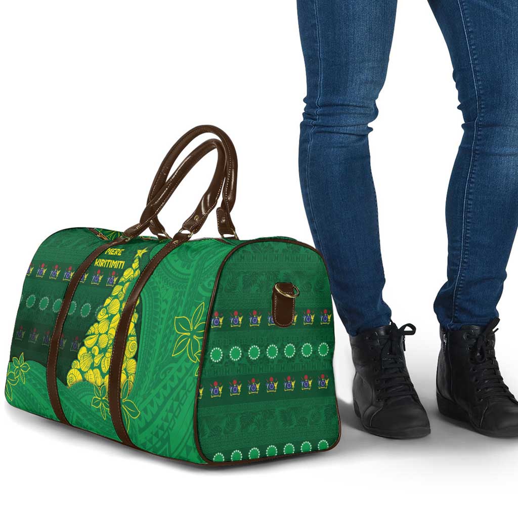 Cook Islands Christmas Travel Bag Seashell Xmas Tree Tribal Waves - Polynesian Pride
