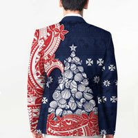 Wallis And Futuna Christmas Blazer Seashell Xmas Tree Tribal Waves DT05 - Polynesian Pride