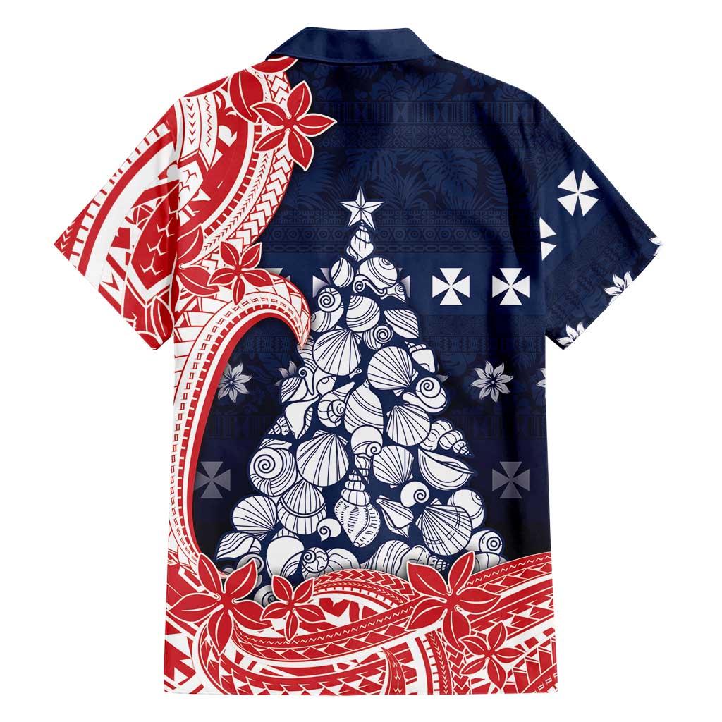 Wallis And Futuna Christmas Family Matching Off Shoulder Maxi Dress and Hawaiian Shirt Seashell Xmas Tree Tribal Waves DT05 - Polynesian Pride