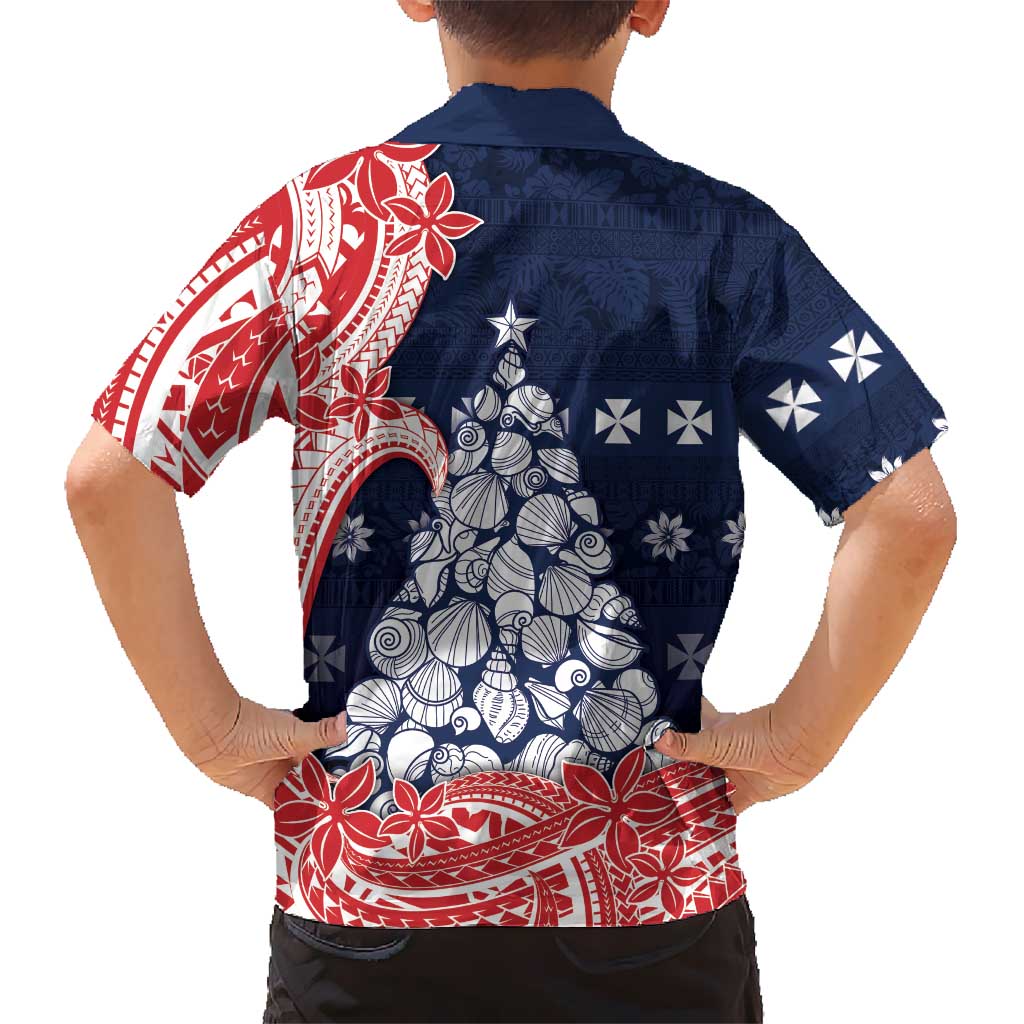 Wallis And Futuna Christmas Family Matching Tank Maxi Dress and Hawaiian Shirt Seashell Xmas Tree Tribal Waves DT05 - Polynesian Pride