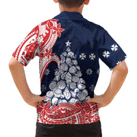 Wallis And Futuna Christmas Family Matching Tank Maxi Dress and Hawaiian Shirt Seashell Xmas Tree Tribal Waves DT05 - Polynesian Pride