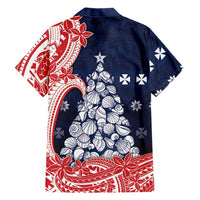 Wallis And Futuna Christmas Family Matching Tank Maxi Dress and Hawaiian Shirt Seashell Xmas Tree Tribal Waves DT05 - Polynesian Pride