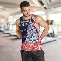 Wallis And Futuna Christmas Men Tank Top Seashell Xmas Tree Tribal Waves - Polynesian Pride