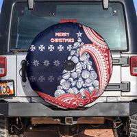 Wallis And Futuna Christmas Spare Tire Cover Seashell Xmas Tree Tribal Waves DT05 Navy - Polynesian Pride