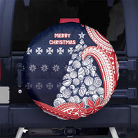 Wallis And Futuna Christmas Spare Tire Cover Seashell Xmas Tree Tribal Waves DT05 No hole Navy - Polynesian Pride