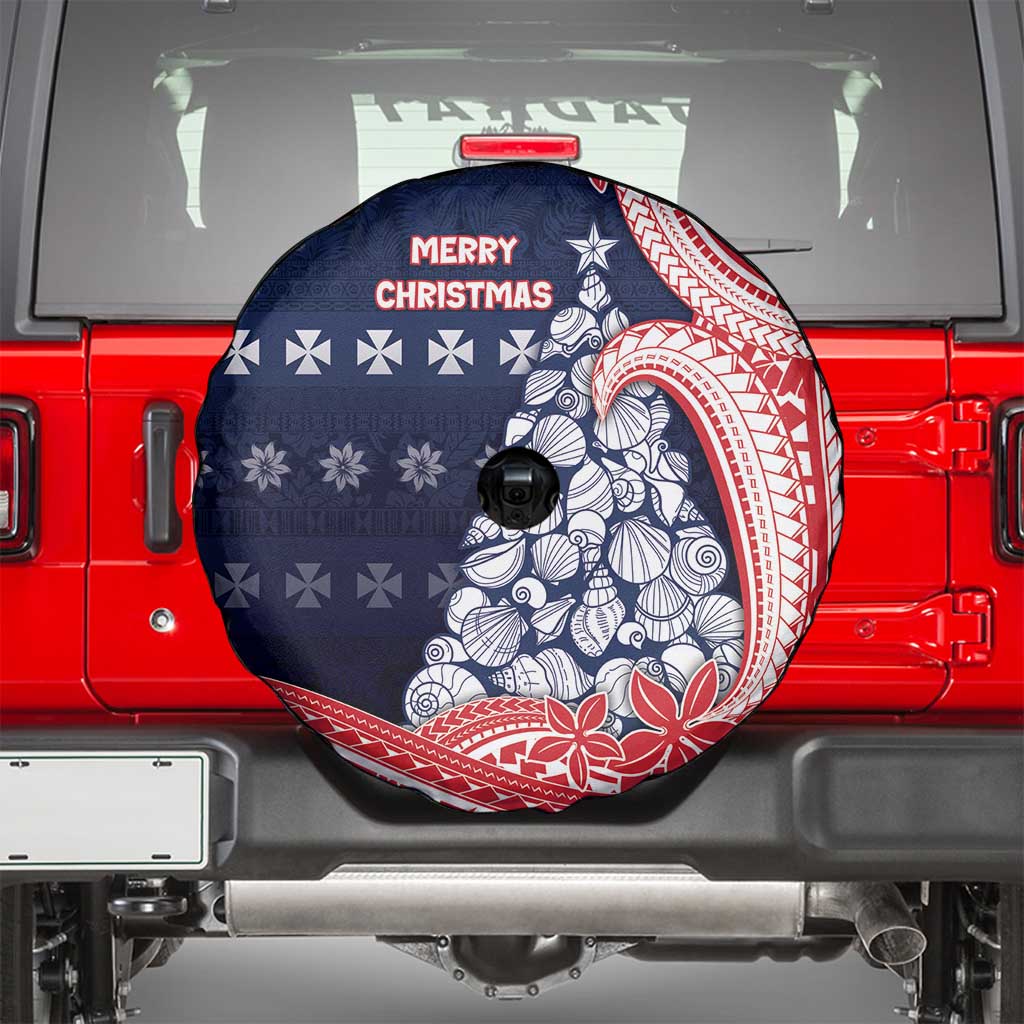 Wallis And Futuna Christmas Spare Tire Cover Seashell Xmas Tree Tribal Waves DT05 - Polynesian Pride