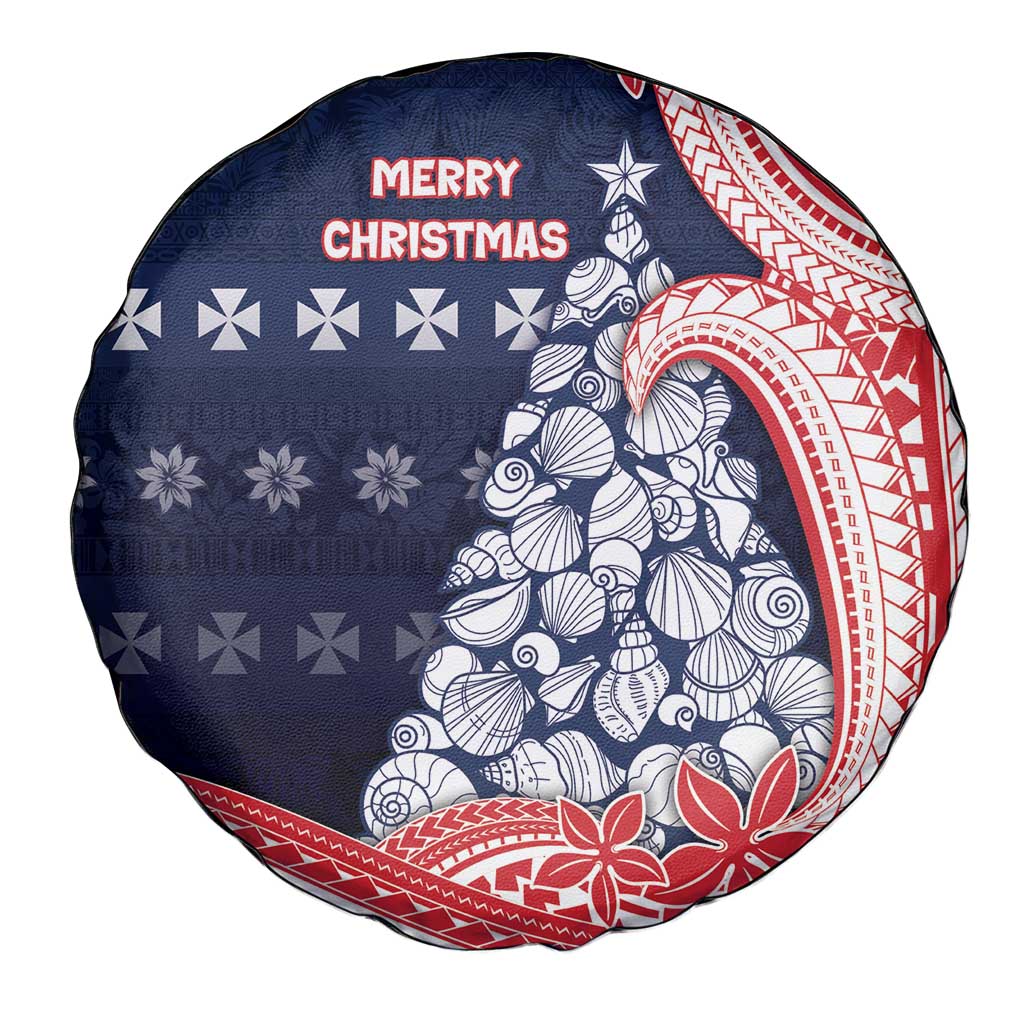 Wallis And Futuna Christmas Spare Tire Cover Seashell Xmas Tree Tribal Waves DT05 - Polynesian Pride
