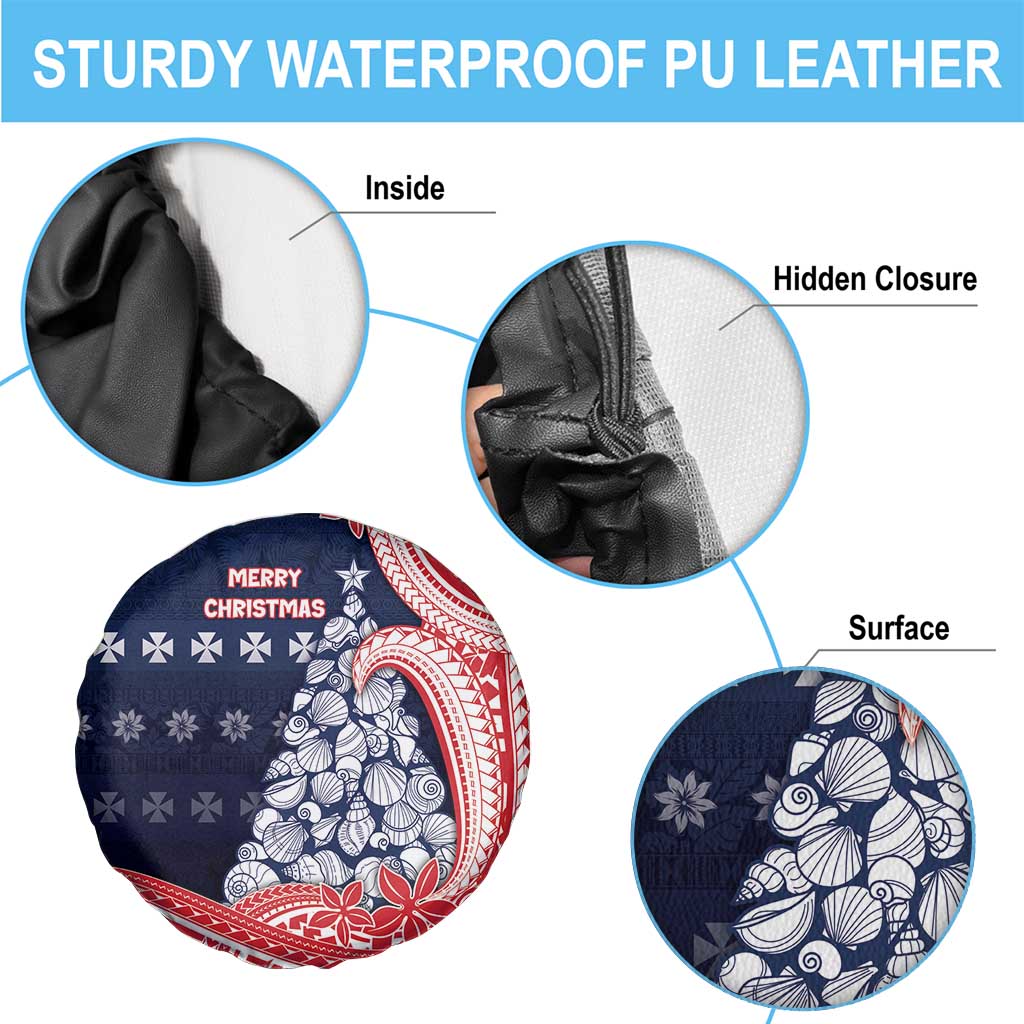 Wallis And Futuna Christmas Spare Tire Cover Seashell Xmas Tree Tribal Waves DT05 - Polynesian Pride