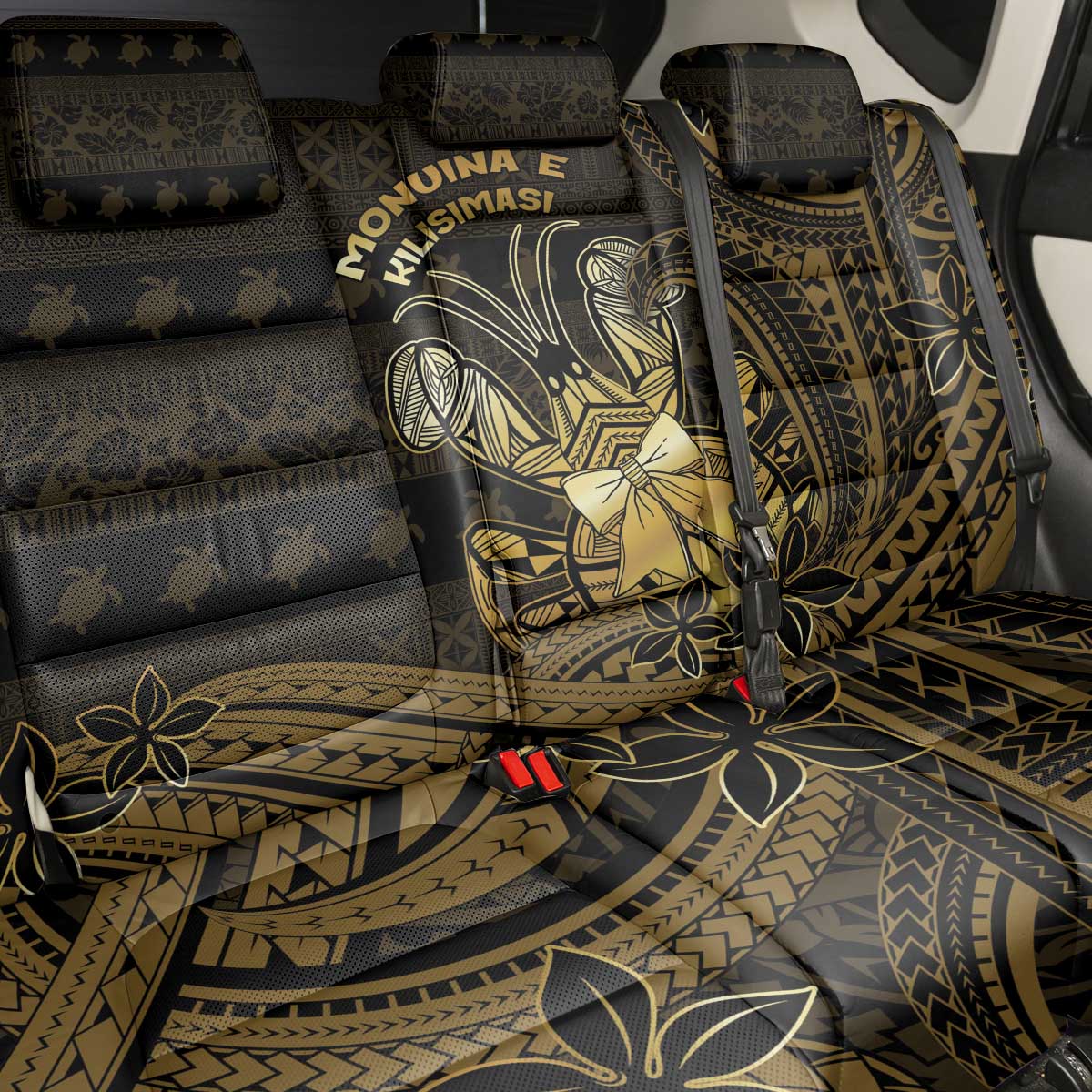 Niue Christmas Back Car Seat Cover Niuean Crab Xmas Tribal Waves DT05 - Polynesian Pride