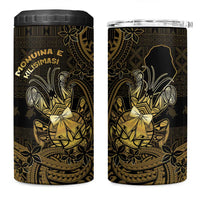 Niue Christmas 4 in 1 Can Cooler Tumbler Niuean Crab Xmas Tribal Waves DT05 One Size: 16 oz Gold - Polynesian Pride