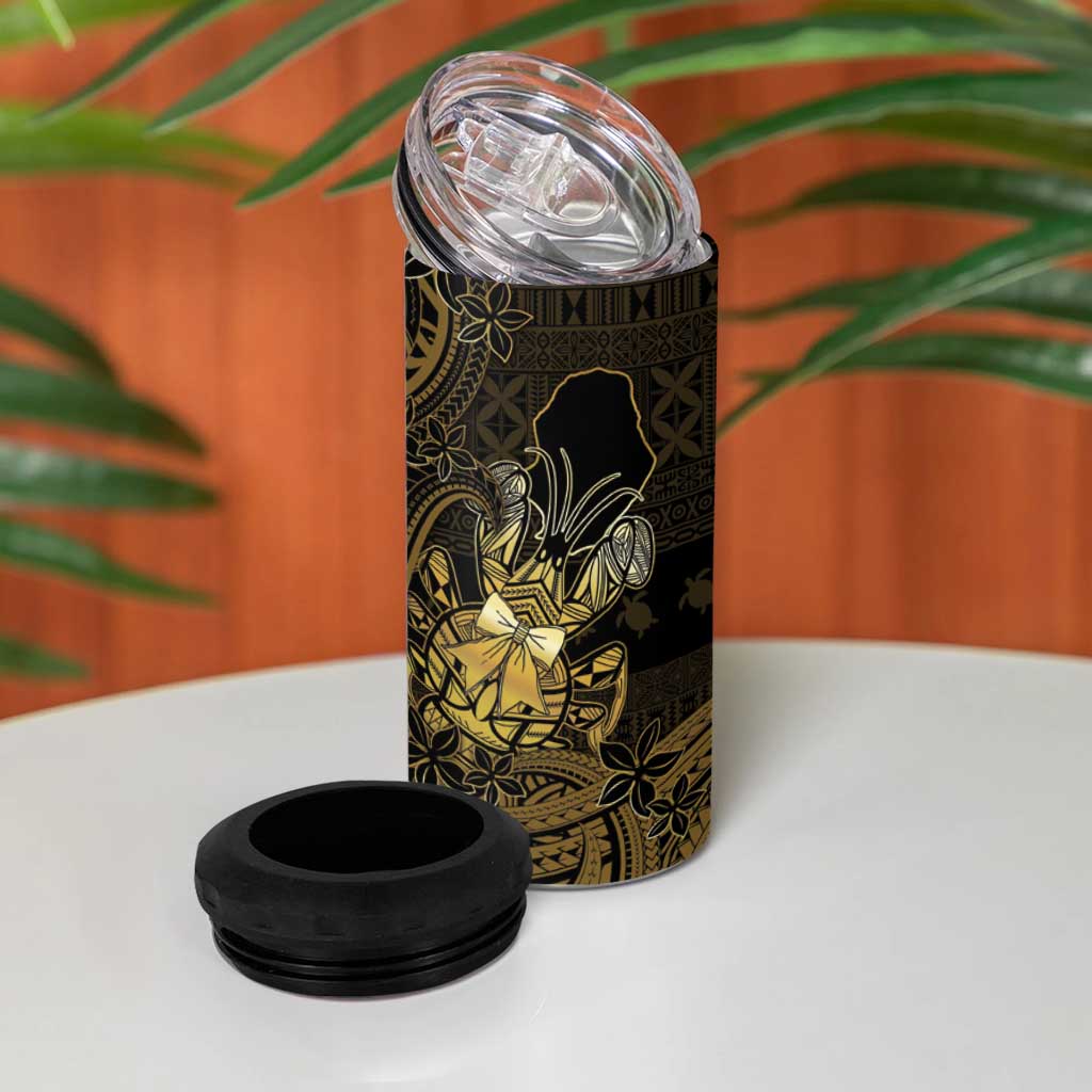 Niue Christmas 4 in 1 Can Cooler Tumbler Niuean Crab Xmas Tribal Waves DT05 - Polynesian Pride