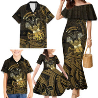 Niue Christmas Family Matching Mermaid Dress and Hawaiian Shirt Niuean Crab Xmas Tribal Waves DT05 - Polynesian Pride