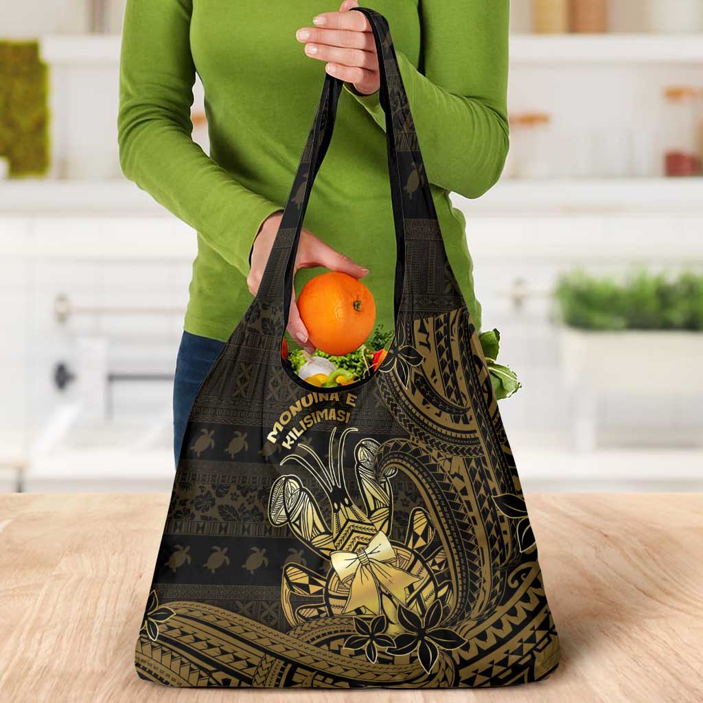 Niue Christmas Grocery Bag Niuean Crab Xmas Tribal Waves - Polynesian Pride